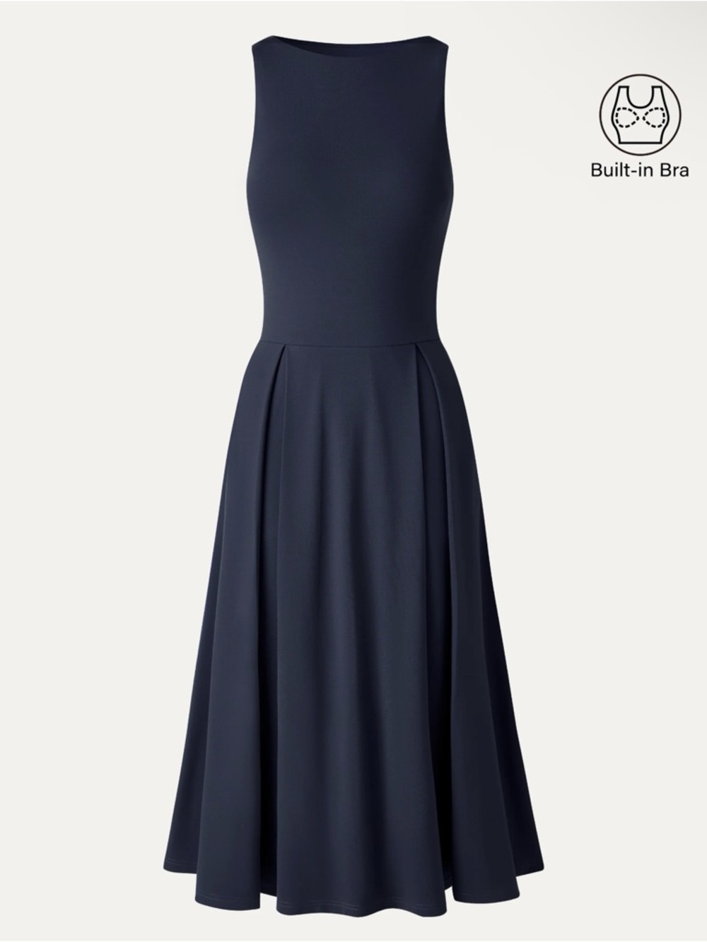 OGL Navy Sleeveless Maxi Dress with Built-In Bra